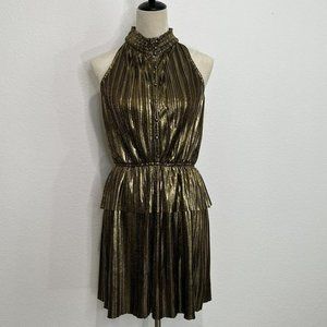 Moon River Women's Size Medium Gold Stretch Cocktail Party Dress $140